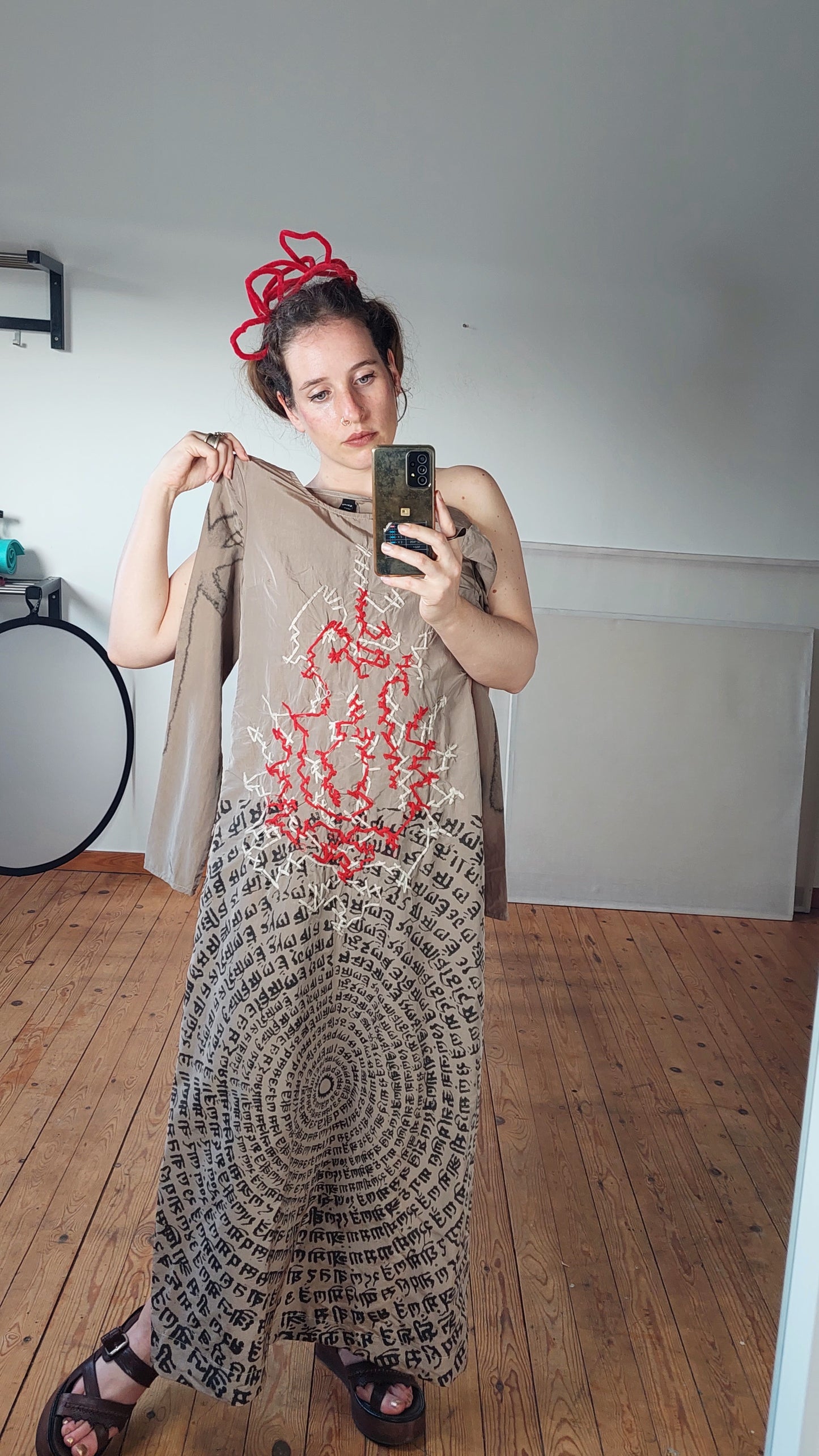 E-Play embroidered maxi dress