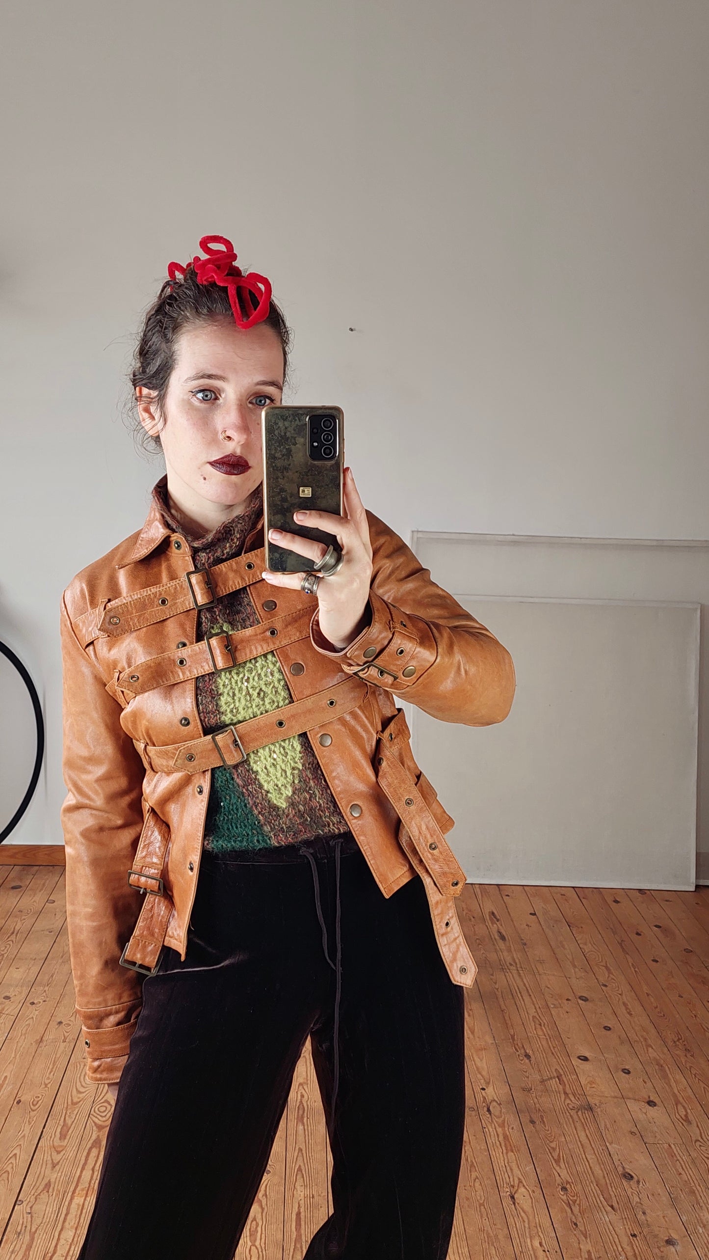 Cottonade leather jacket