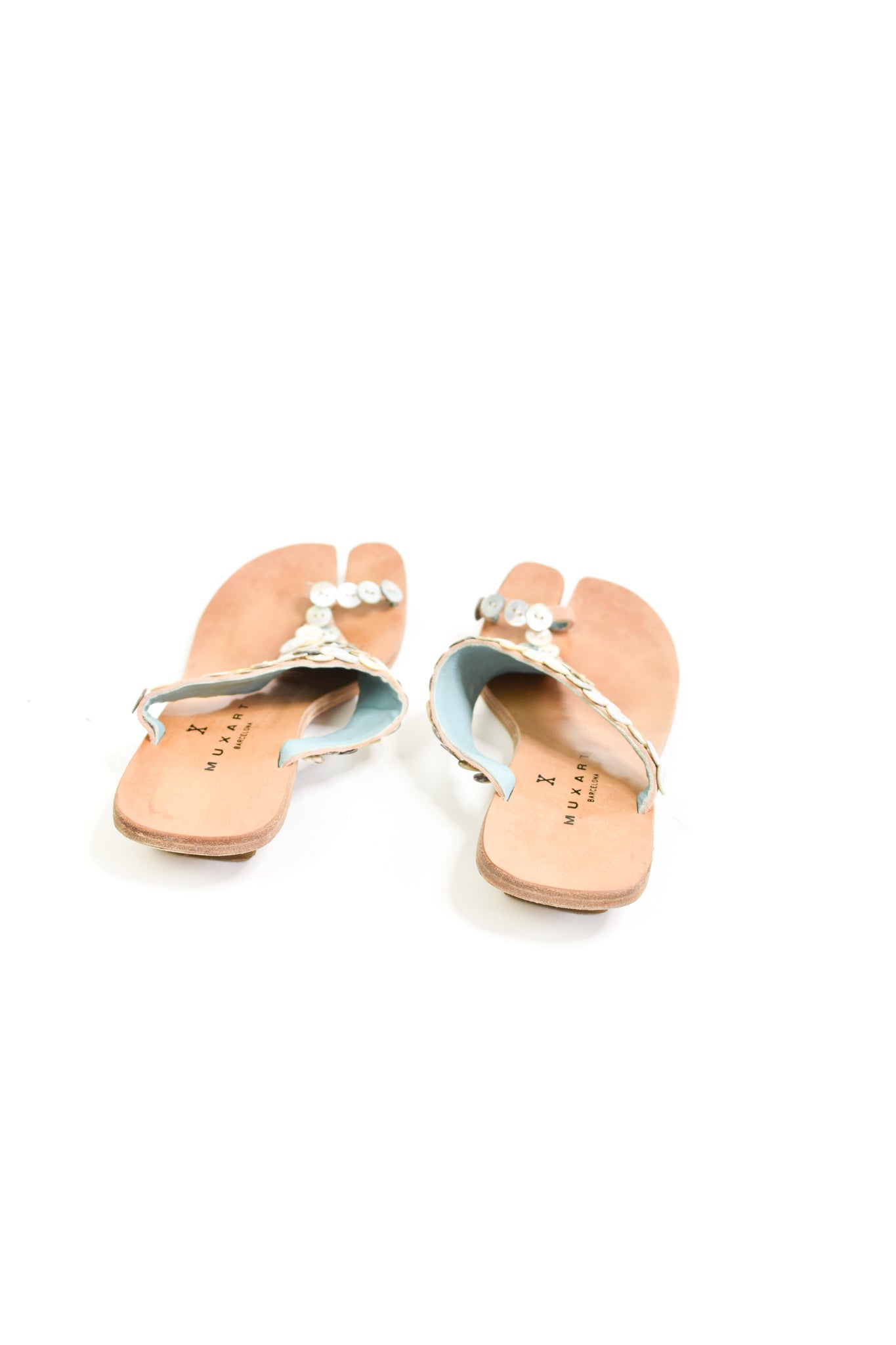 Mother of pearl tabi sandals