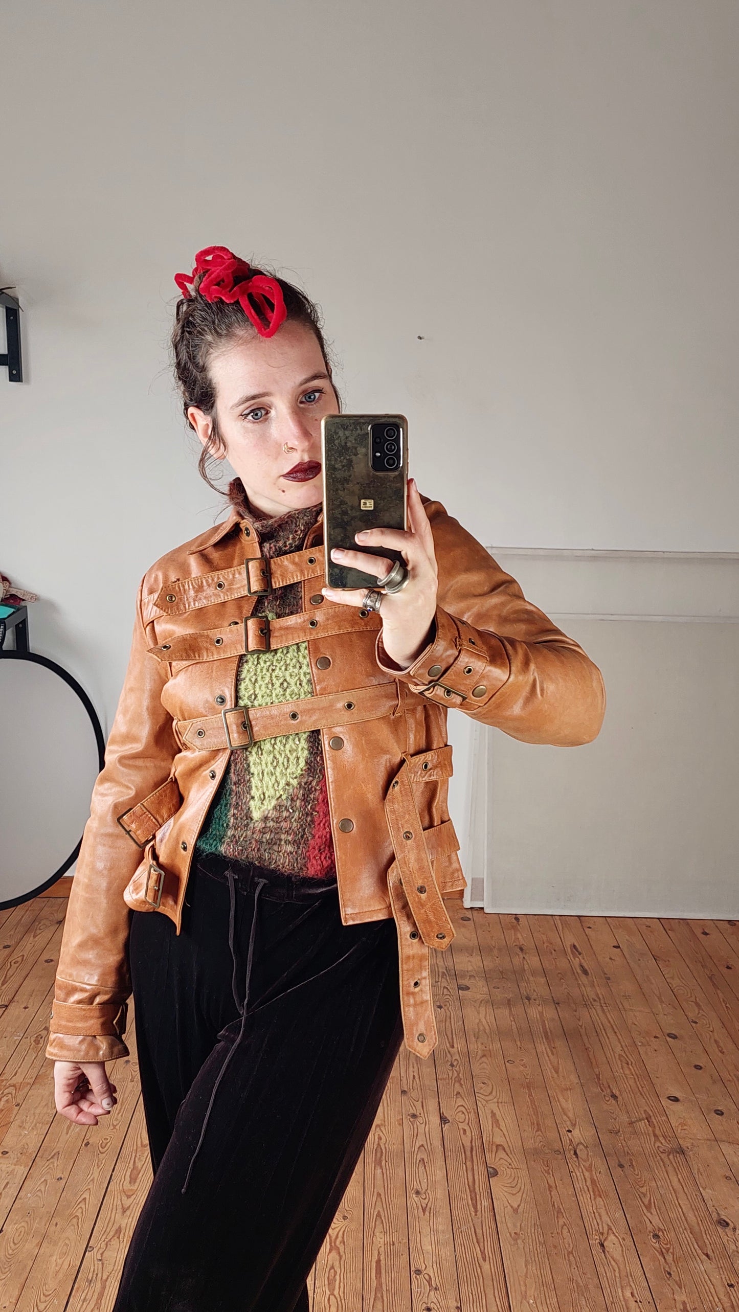 Cottonade leather jacket
