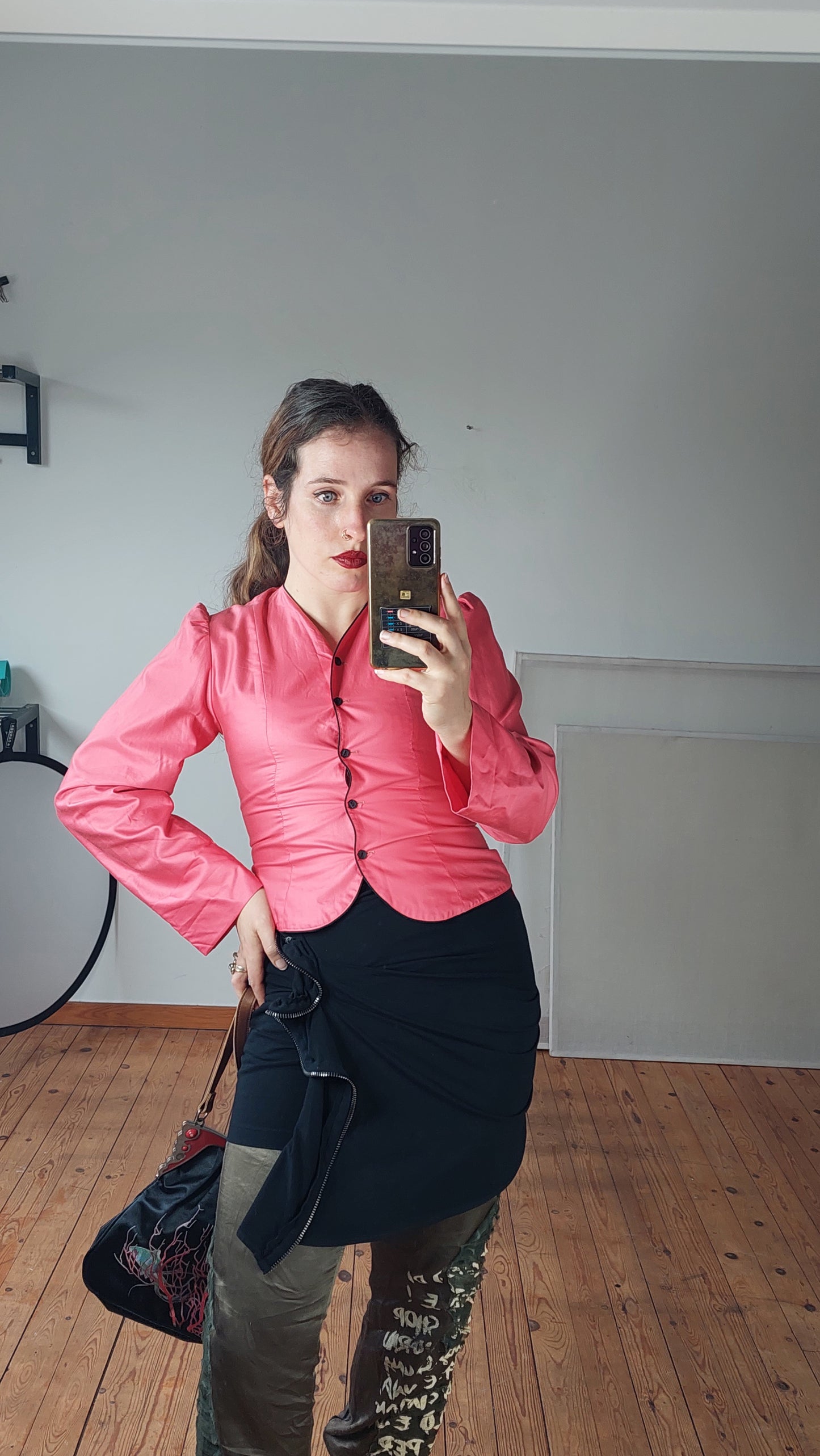 Vintage rose pink blouse