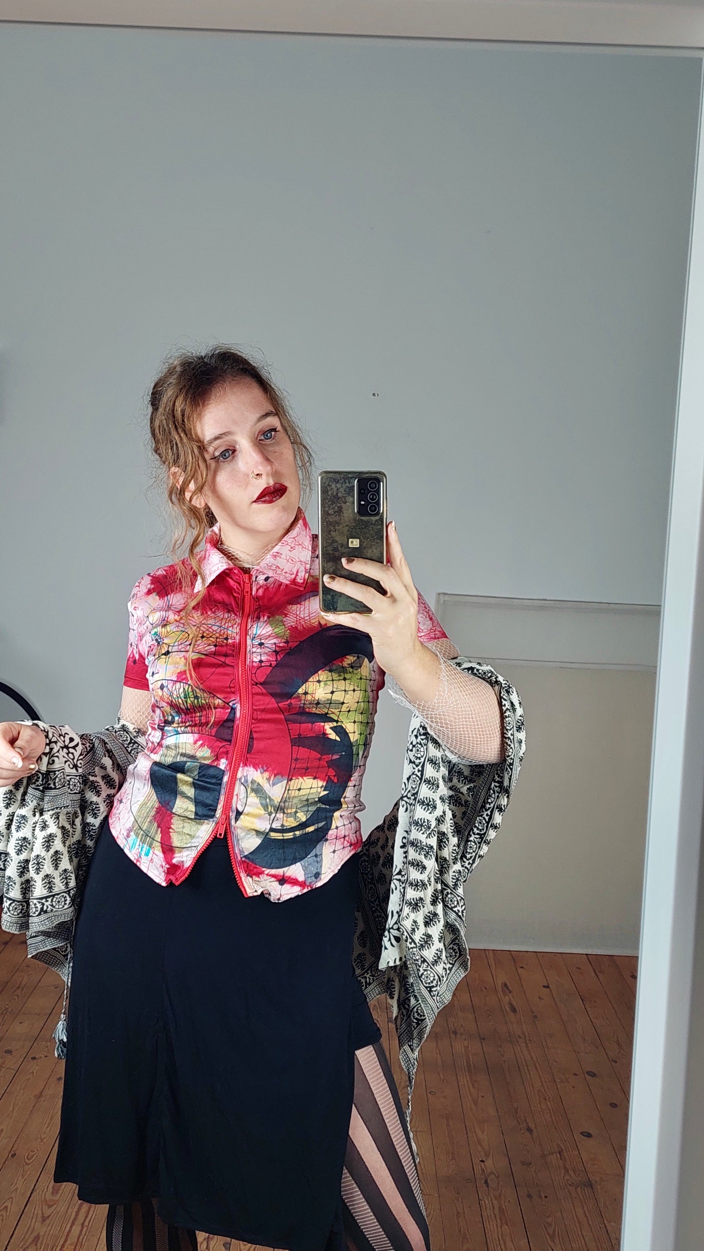 Painterly silk top