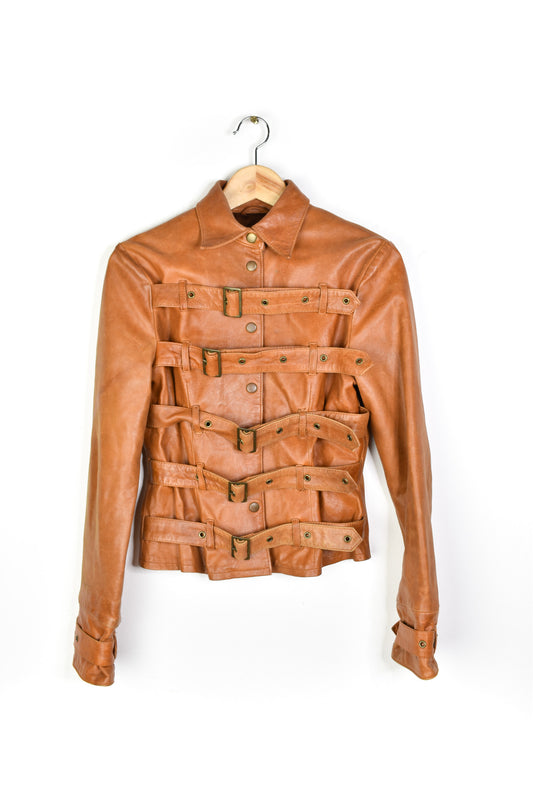 Cottonade leather jacket
