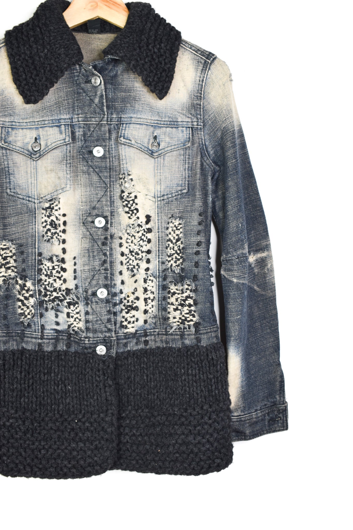 Knitted denim jacket
