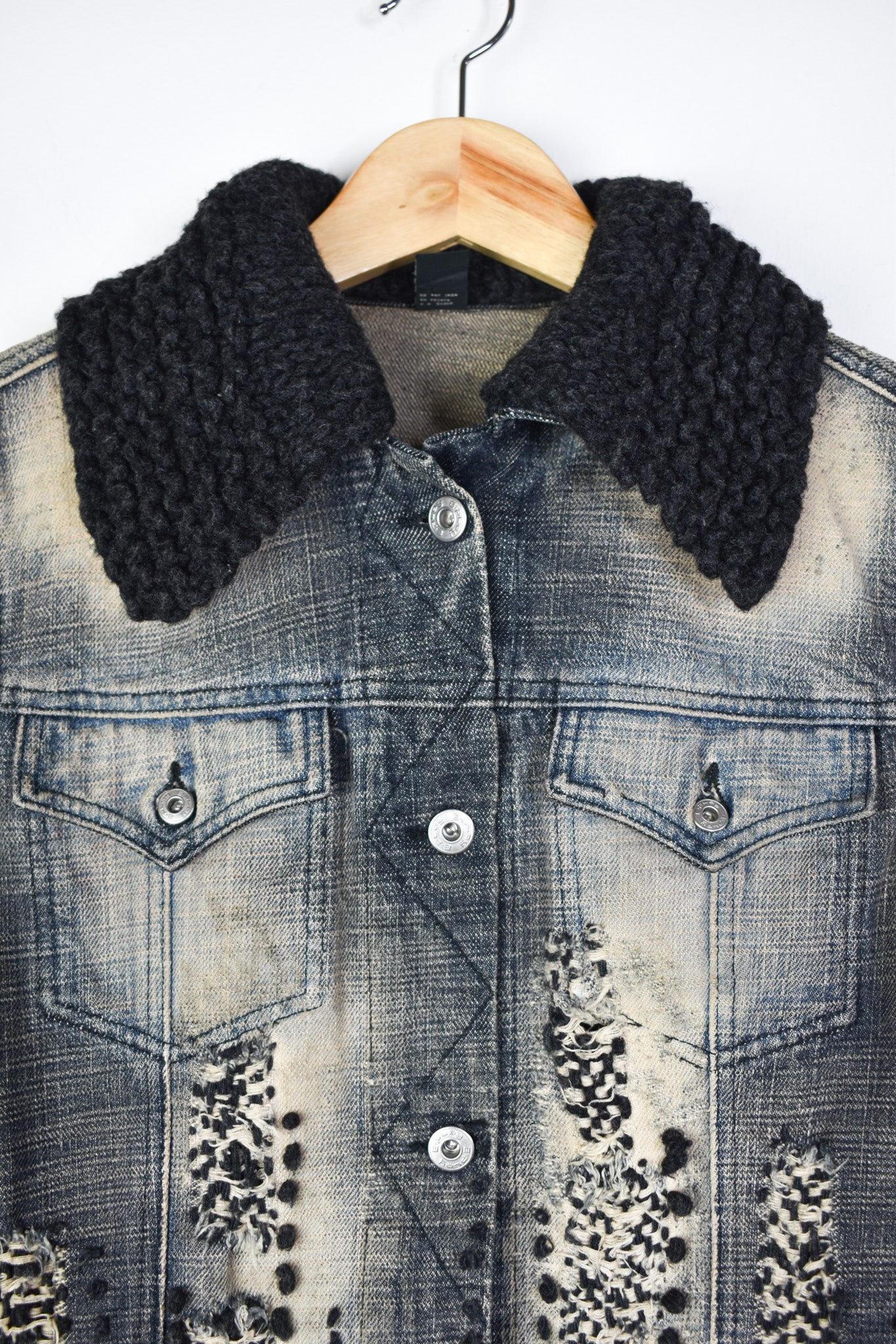 Knitted denim jacket
