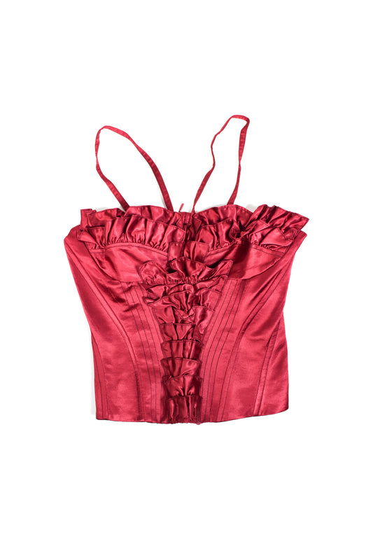 Cherry coloured corset