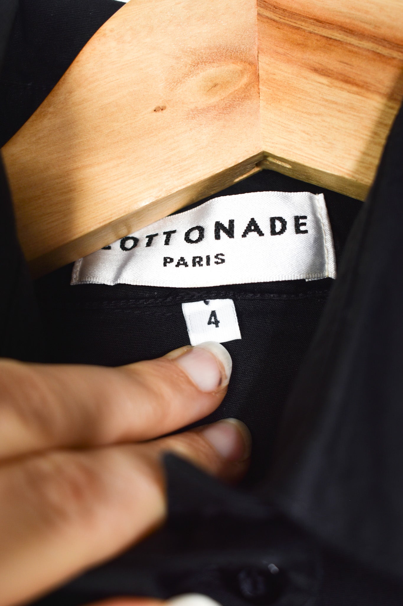 Cottonade blouse with open neckline