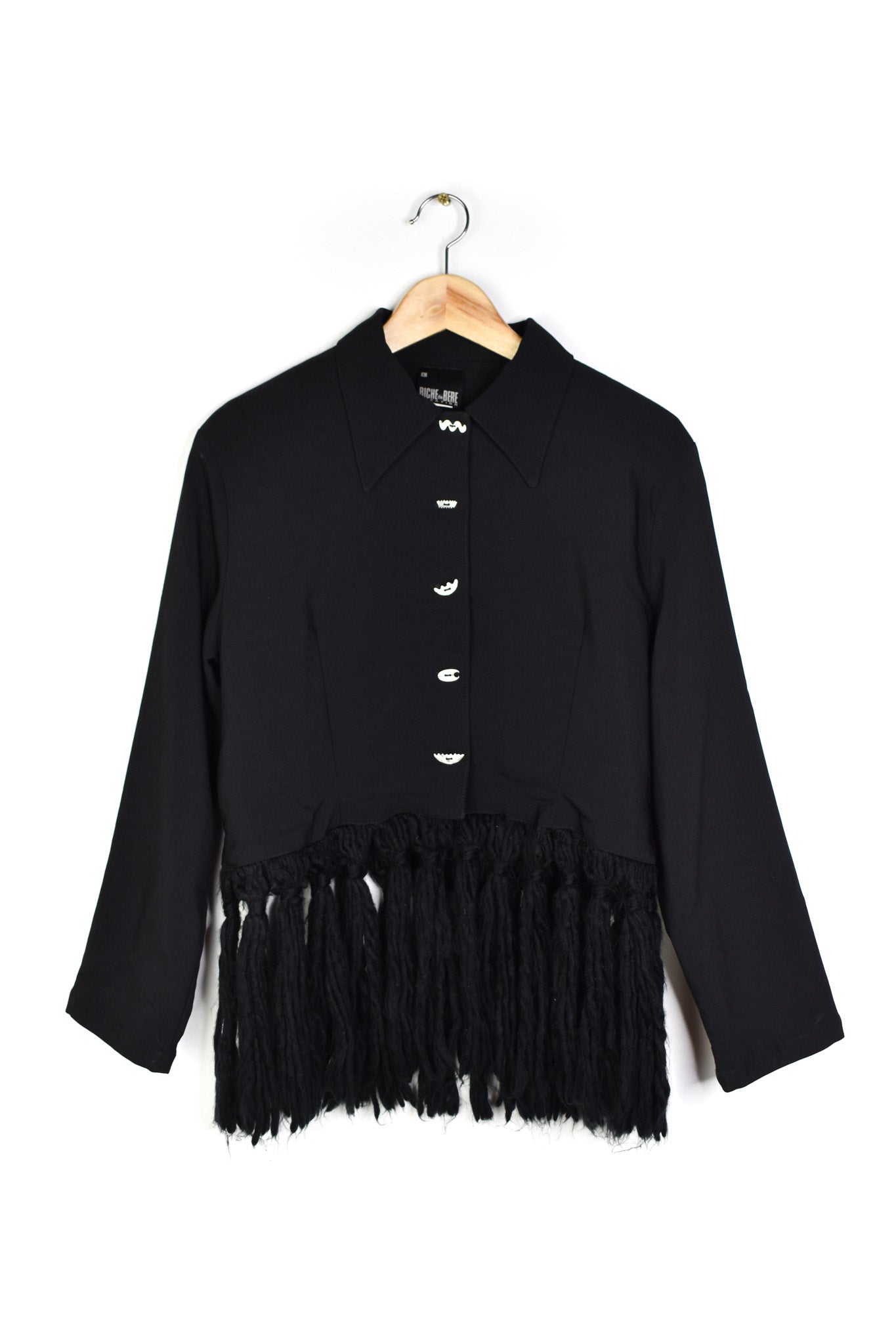 Jacket with large wool fringe