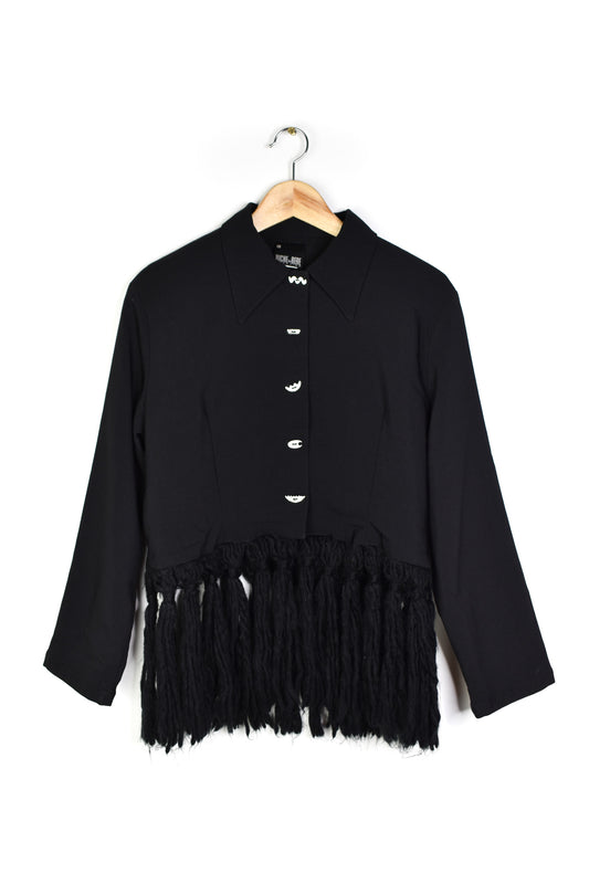 Jacket with large wool fringe