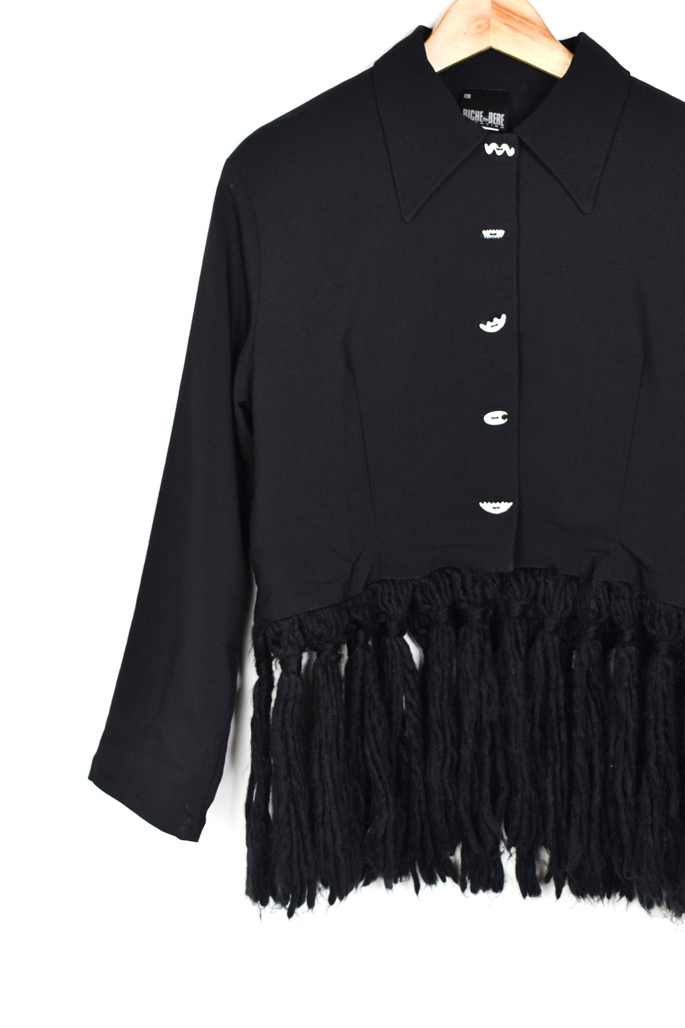 Jacket with large wool fringe
