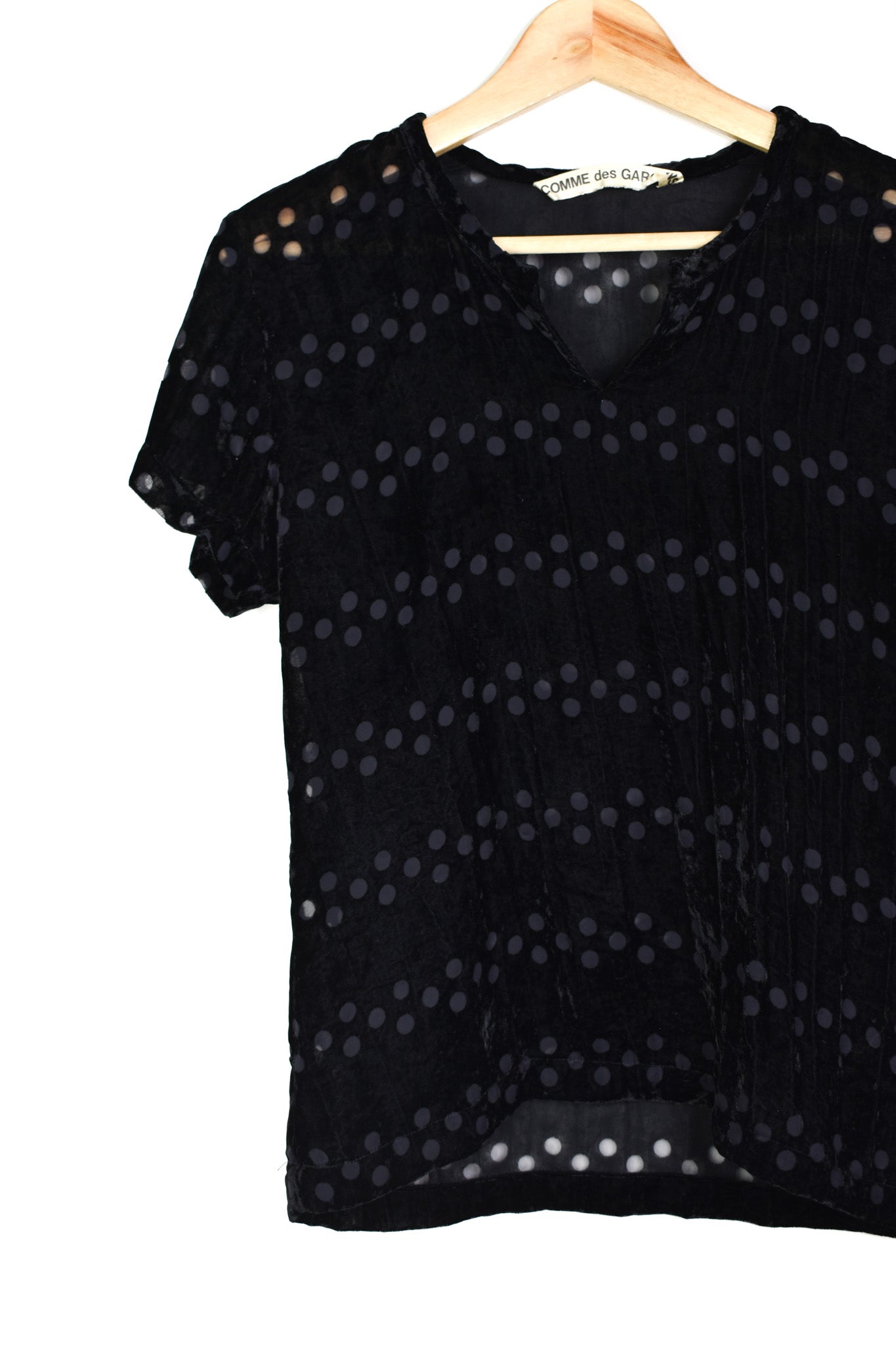 Comme des Garçons dotted velvet top