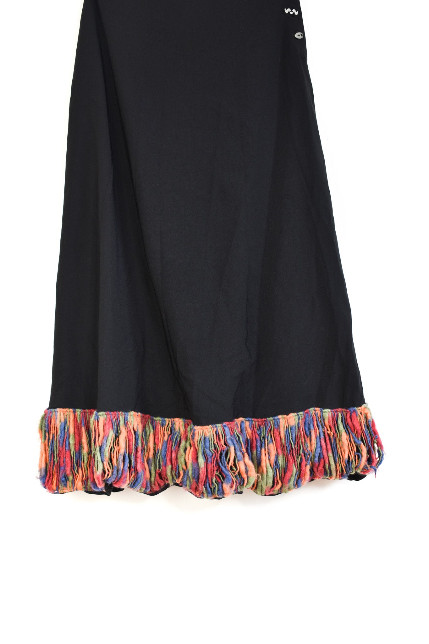 Multicolor wool fringe skirt